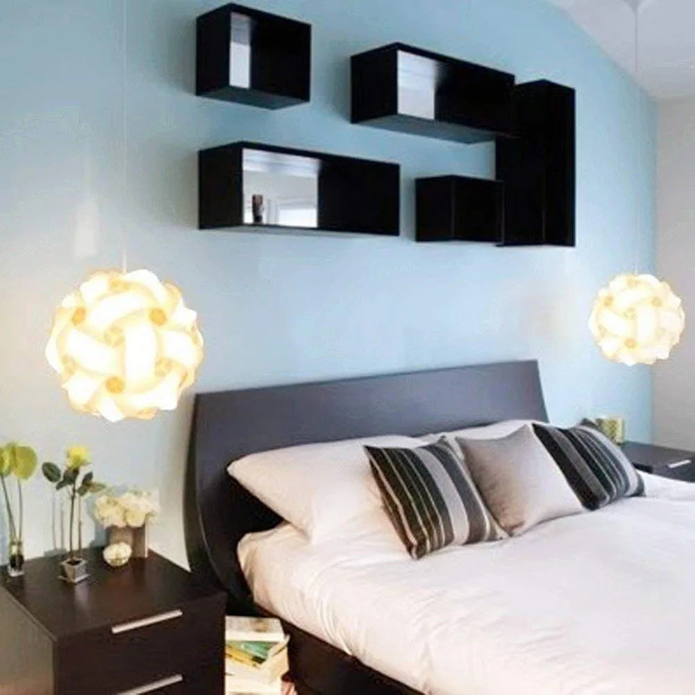 Cúpula Pendente Quebra-Cabeça Moderno — Fácil Montagem para Decoração