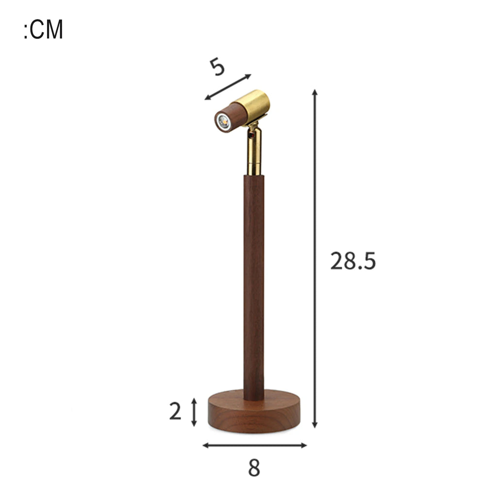 Luminária de Mesa Madeira USB com Ângulo Regulável – Luz Noturna