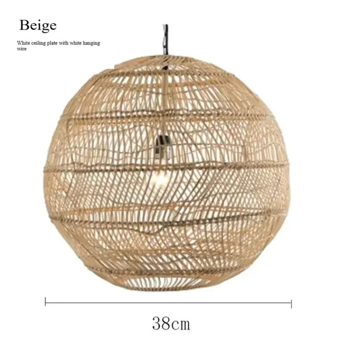 Pendente Elroa - Rattan e Linho - hall boho natural