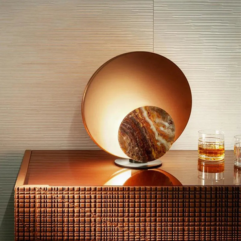 Luminária de Mesa Wabi Sabi Mármore – Minimalista para Hotel e Cabeceira