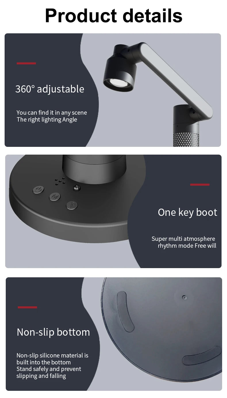 Luminária de Mesa Inteligente WiFi Tuya com Proteção Ocular – Rotacional