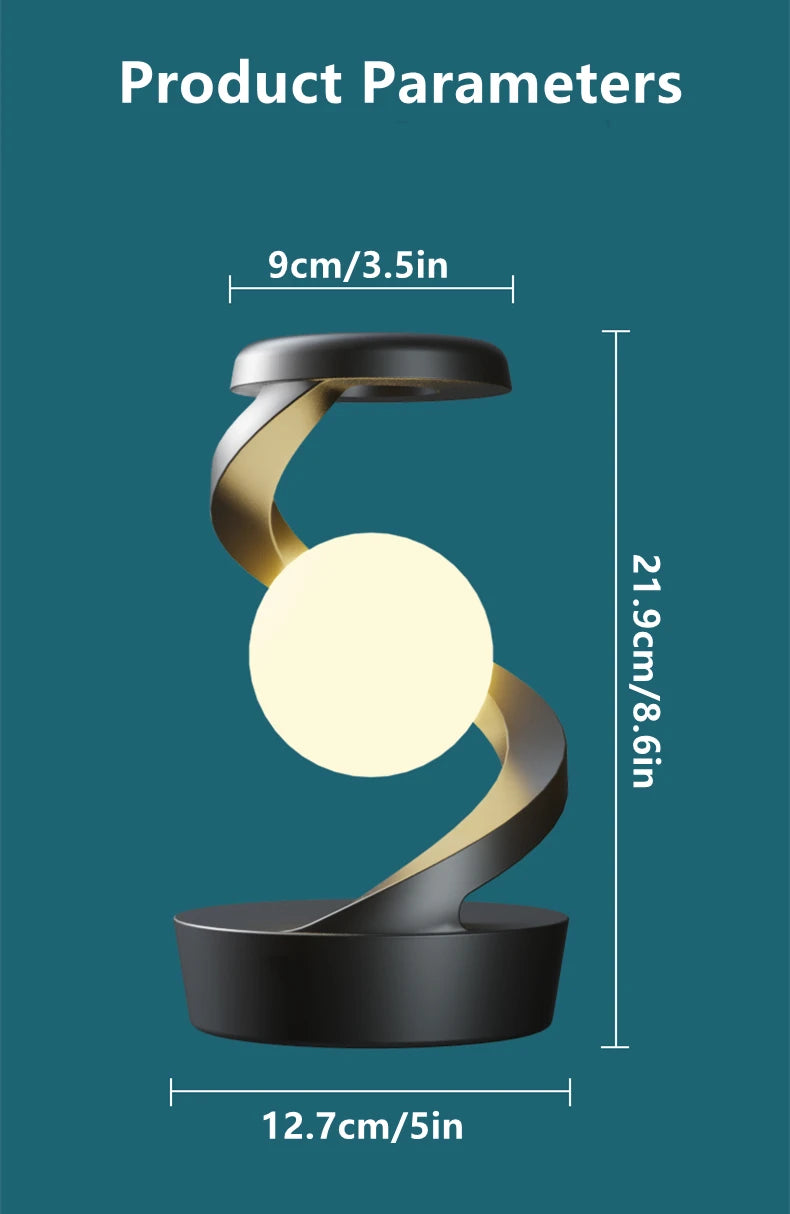 Luminária de Mesa Flutuante com Carregador Sem Fio 15W e RGB