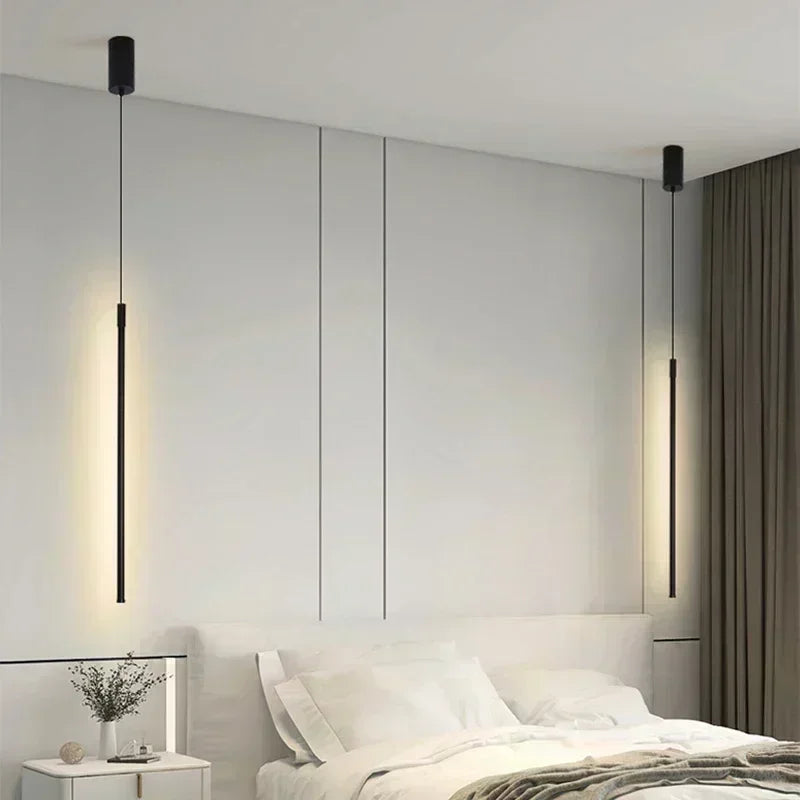 Pendente LED Longo Linear Moderno para Sala de Jantar e Quarto
