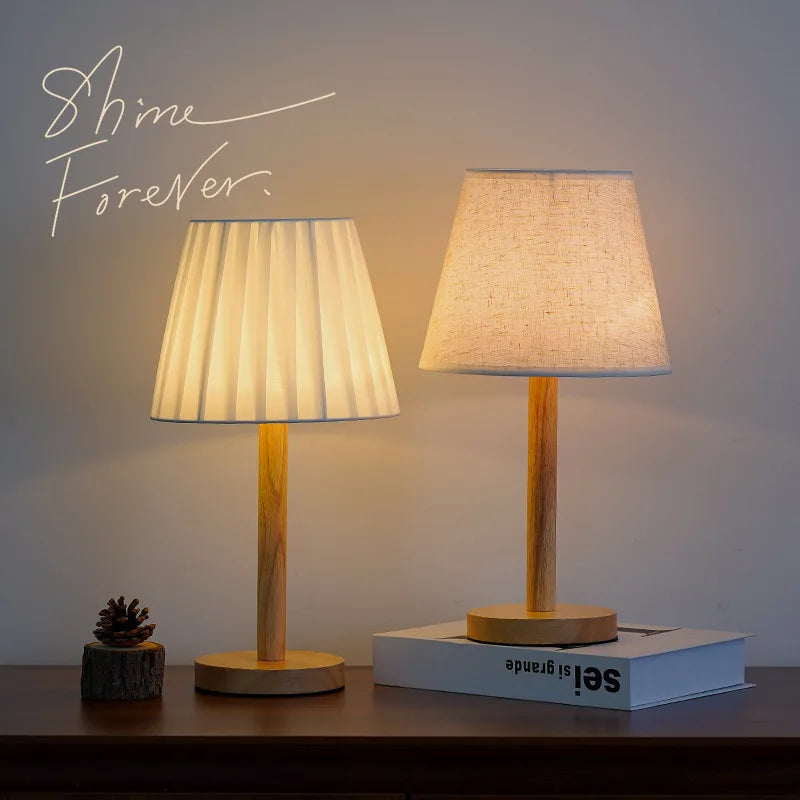Luminaria de Mesa Avtaara - Madeira Nogueira e Linho - escritorio organico moderno
