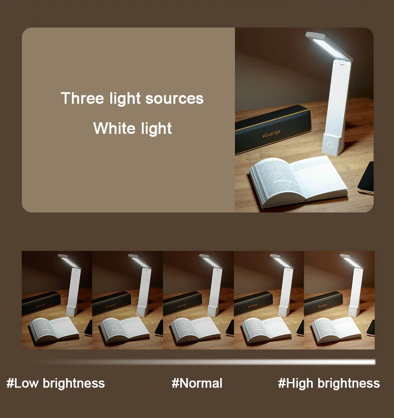 Luminária de Mesa LED Dobrável Recarregável – Proteção Ocular para Estudos