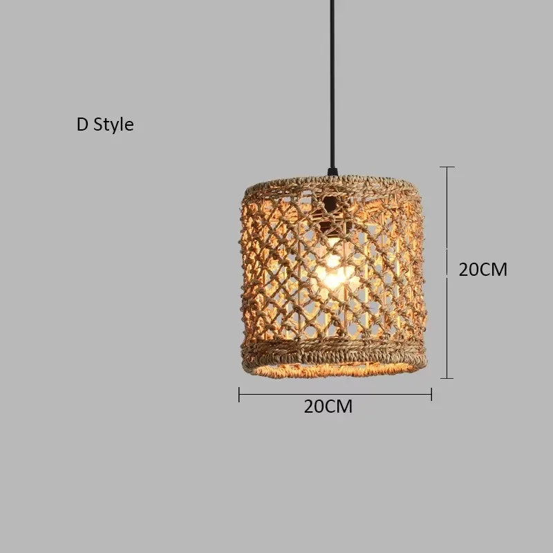 Pendente Elroe - Rattan e Bambu - quarto japandi