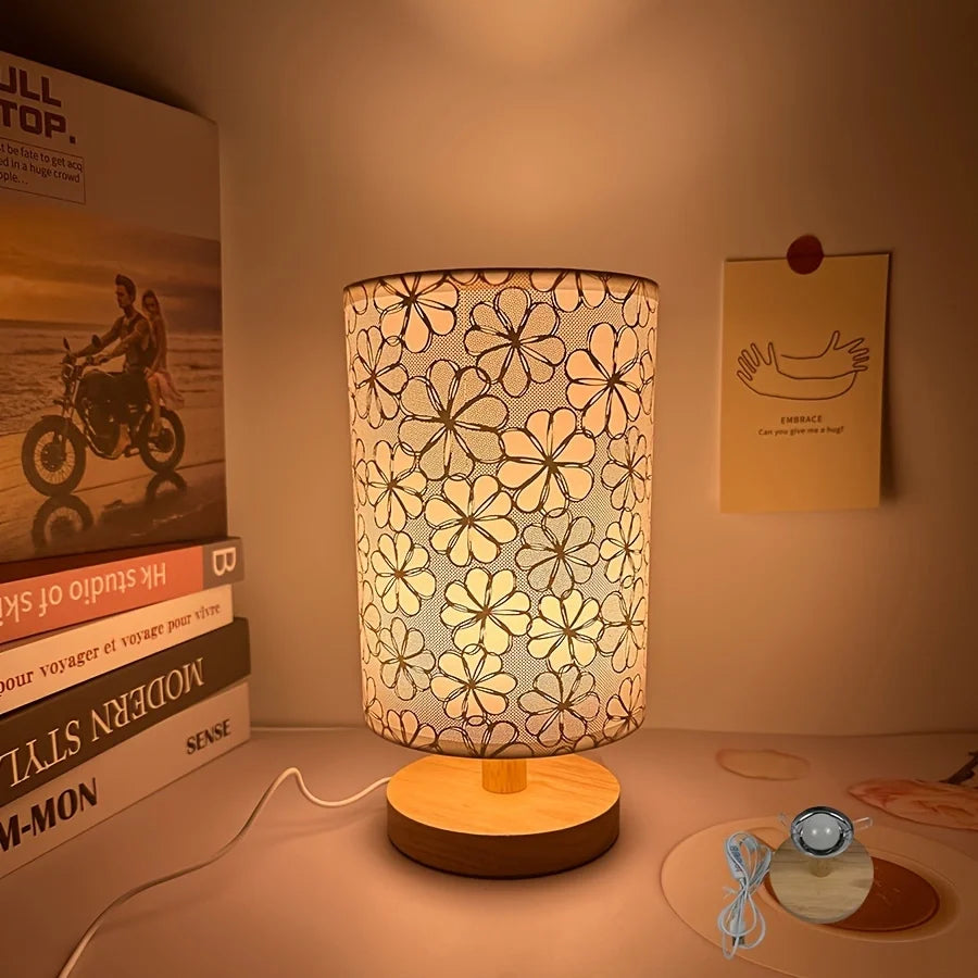 Luminaria de Mesa Avtaina - Madeira Nogueira e Linho - aparador organico moderno