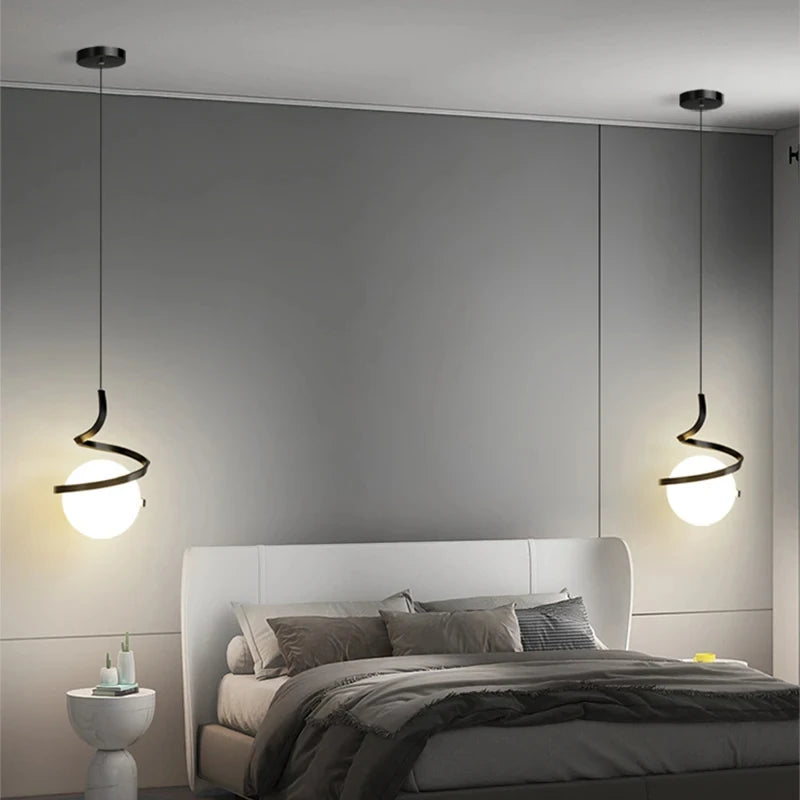 Pendente de Vidro LED Moderno — Para Mesa de Jantar, Quarto e Cozinha
