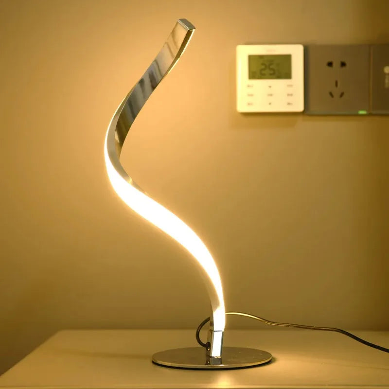 Luminária de Mesa Espiral Minimalista Luxo – Atmosfera para Sala e Quarto