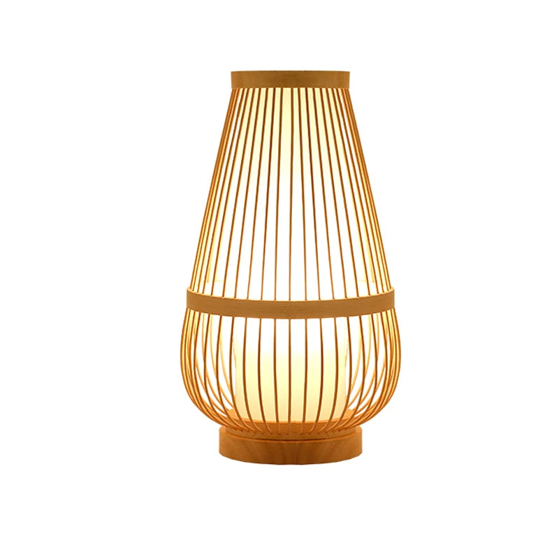 Luminaria de Mesa Avroa - Bambu e Linho - mesa lateral japandi