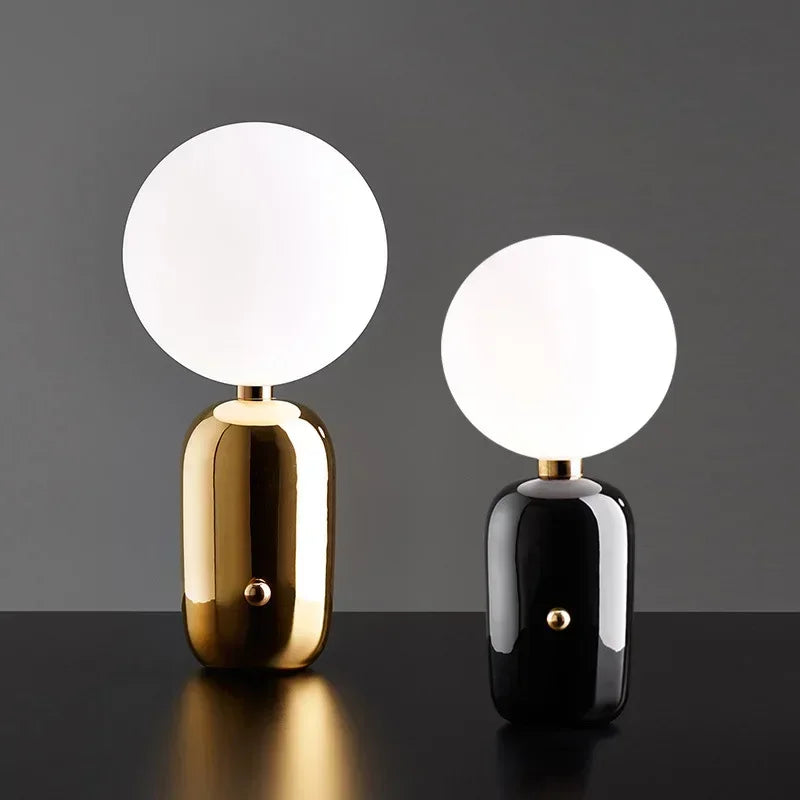 Luminária de Mesa Nórdica em Vidro Alto Padrão – Quarto e Sala