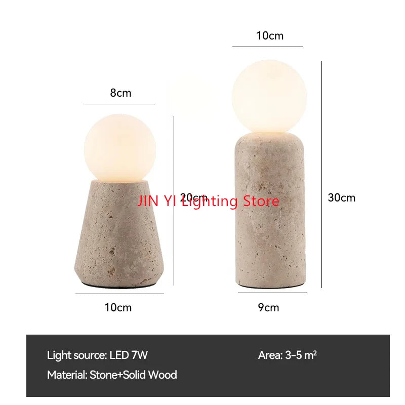 Luminária de Mesa Pedra Retrô Criativa – Decoração para Quarto e Sala