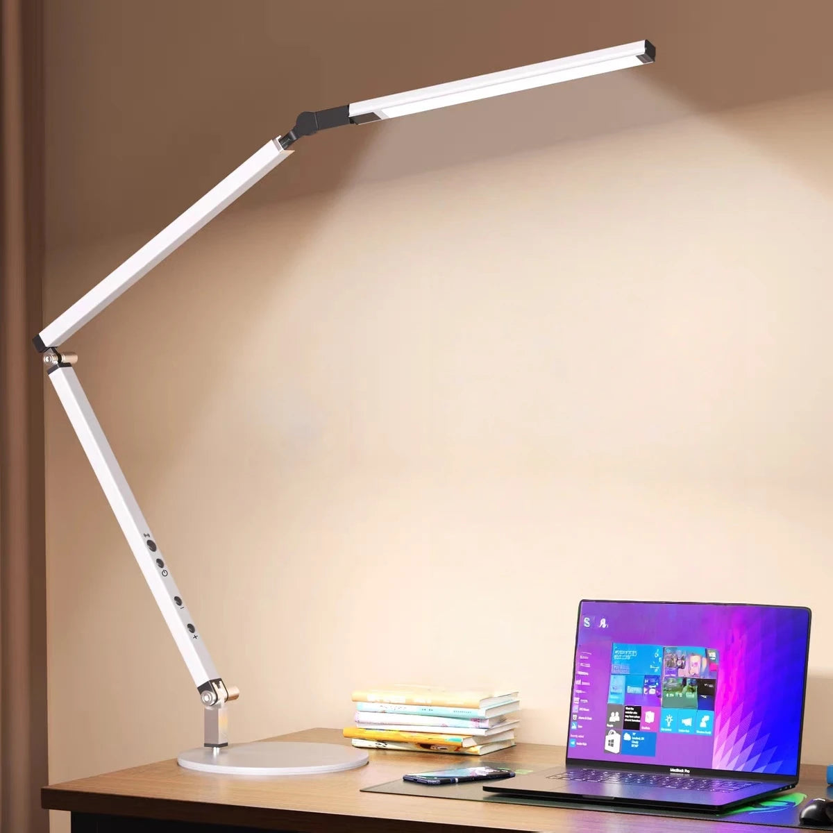 Luminária de Mesa 8W Braço Articulado com Dimmer LED – Proteção Ocular