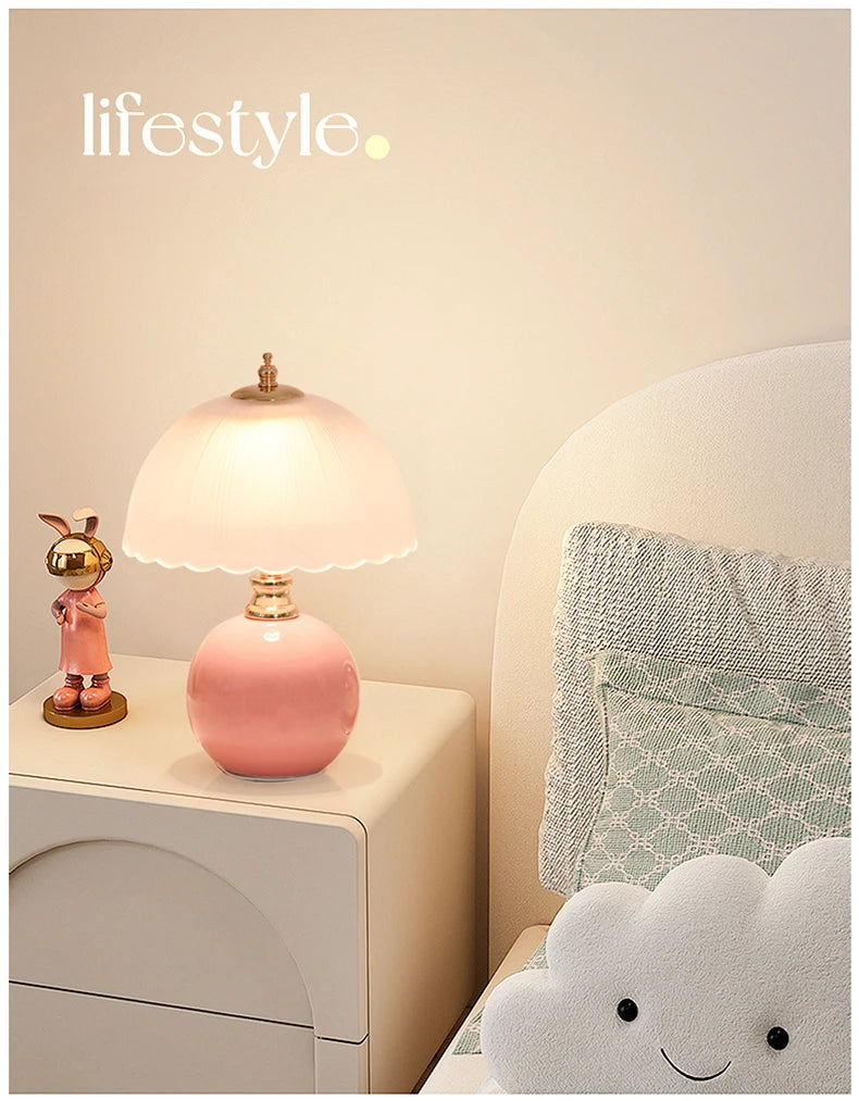 Luminária Cerâmica Vidro Livro LED Quarto Infantil Princesa