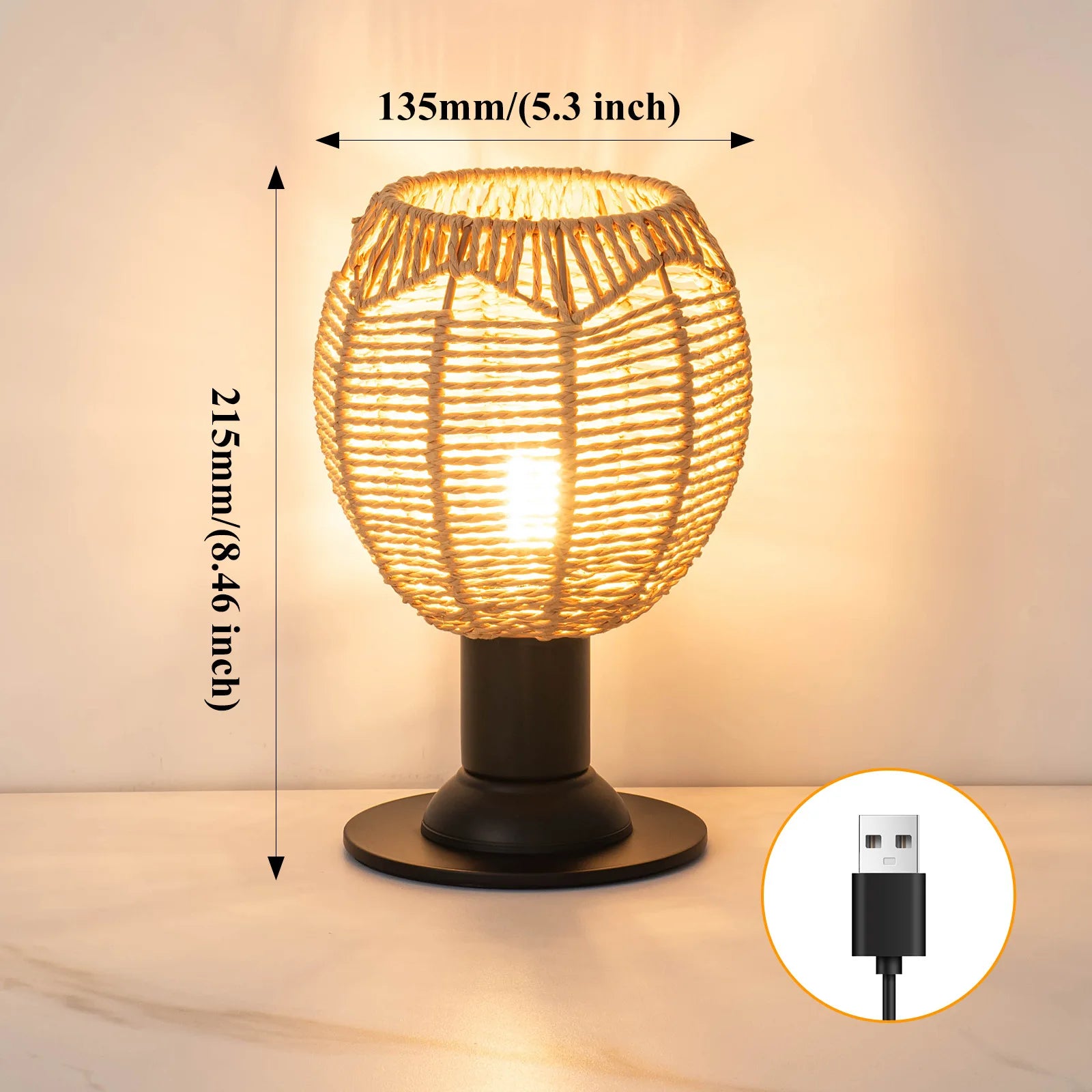 Luminaria de Mesa Avleara - Linho e Metal Escovado - escritorio boho natural