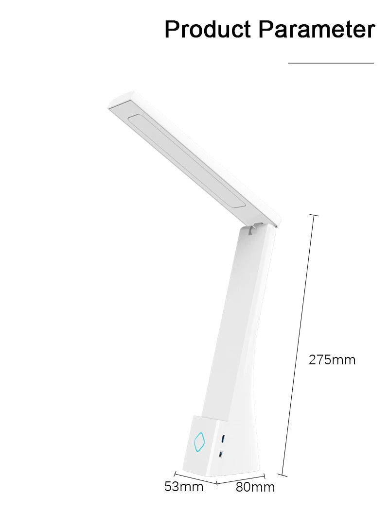 Luminária de Mesa LED Dobrável Recarregável – Proteção Ocular para Estudos