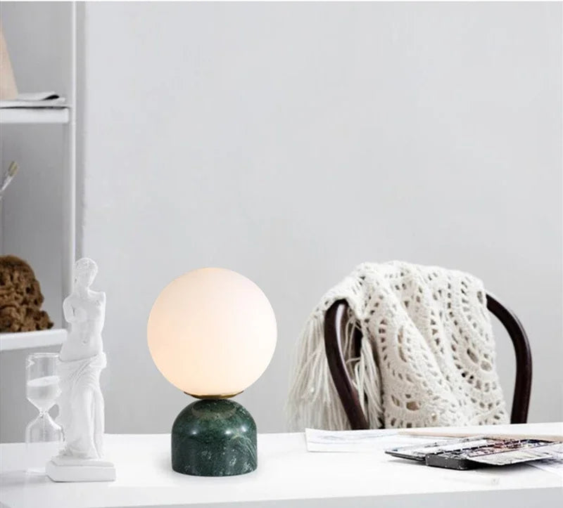 Luminária de Mesa Nórdica Vidro Personalizada – Quarto, Cabeceira e Escritório