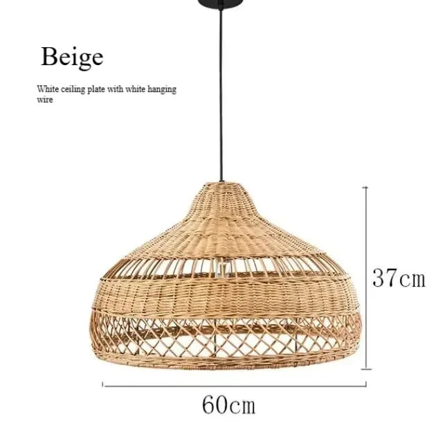 Pendente Elroa - Rattan e Linho - hall boho natural
