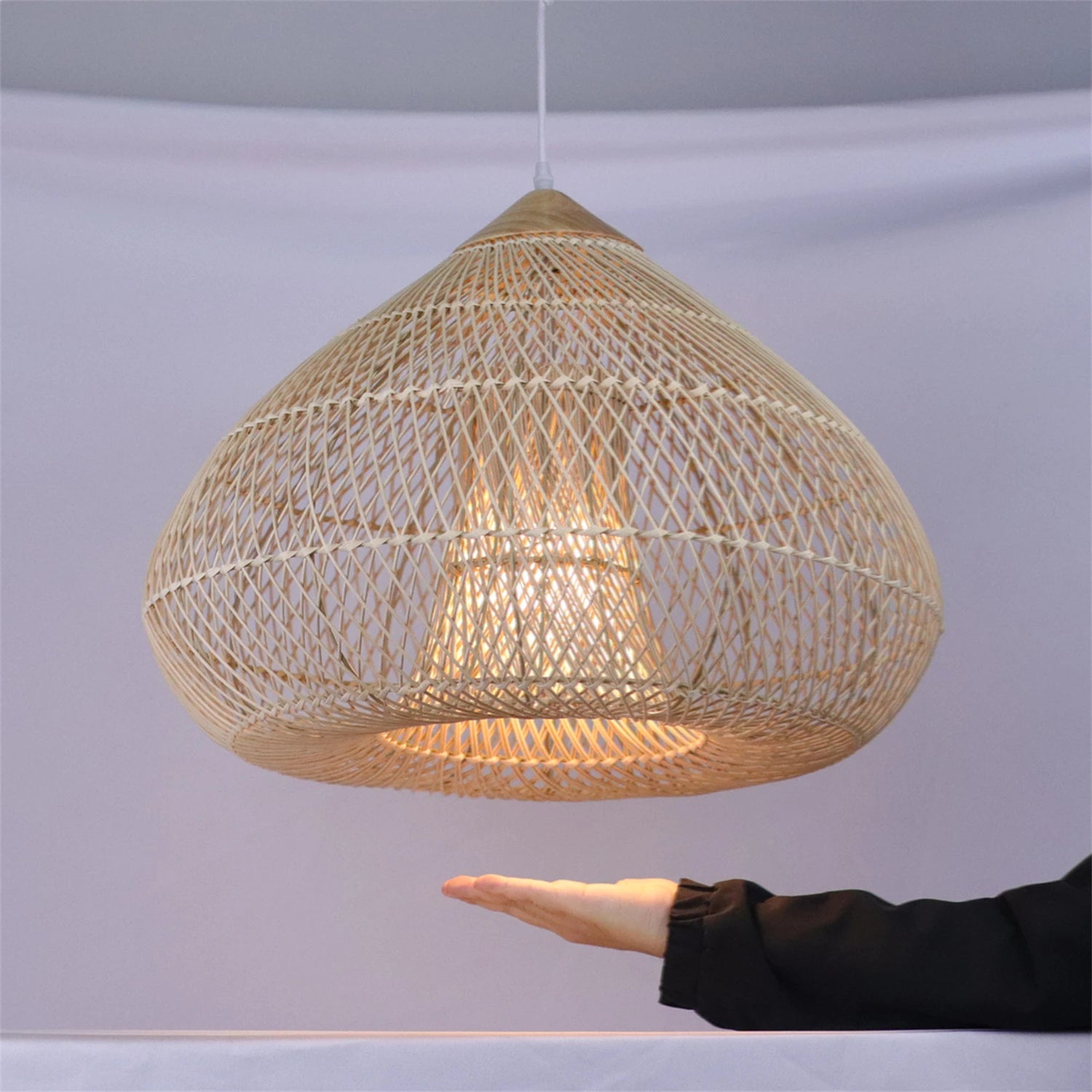 Pendente Cúpula em Rattan Trançado Natural