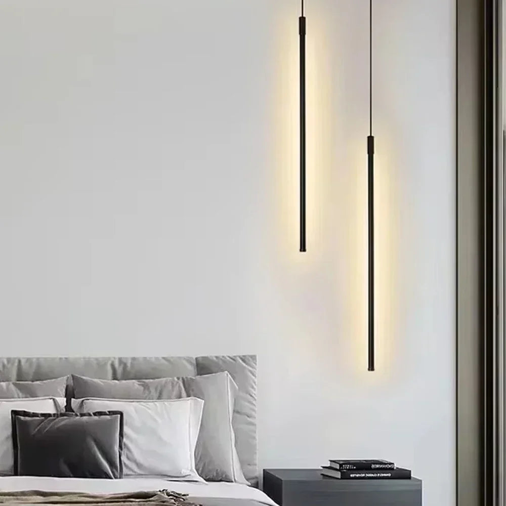 Pendente LED Longo Linear Moderno para Sala de Jantar e Quarto