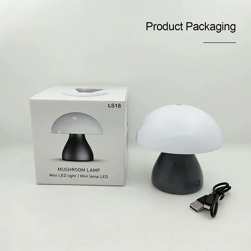 Luminária Cogumelo LED Touch Dimmer USB Recarregável