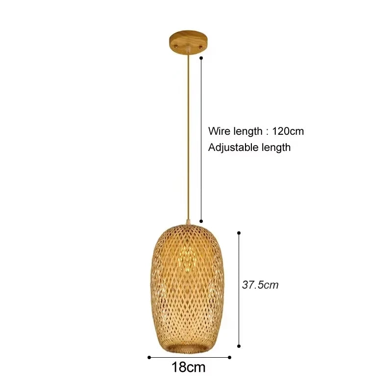 Pendente Elcaela - Bambu Natural - sala de jantar boho natural