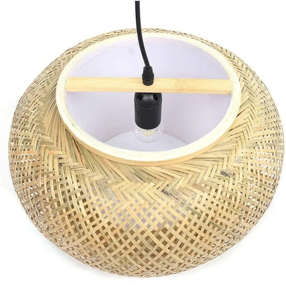 Lustre Artesanal em Bambu Trançado E27