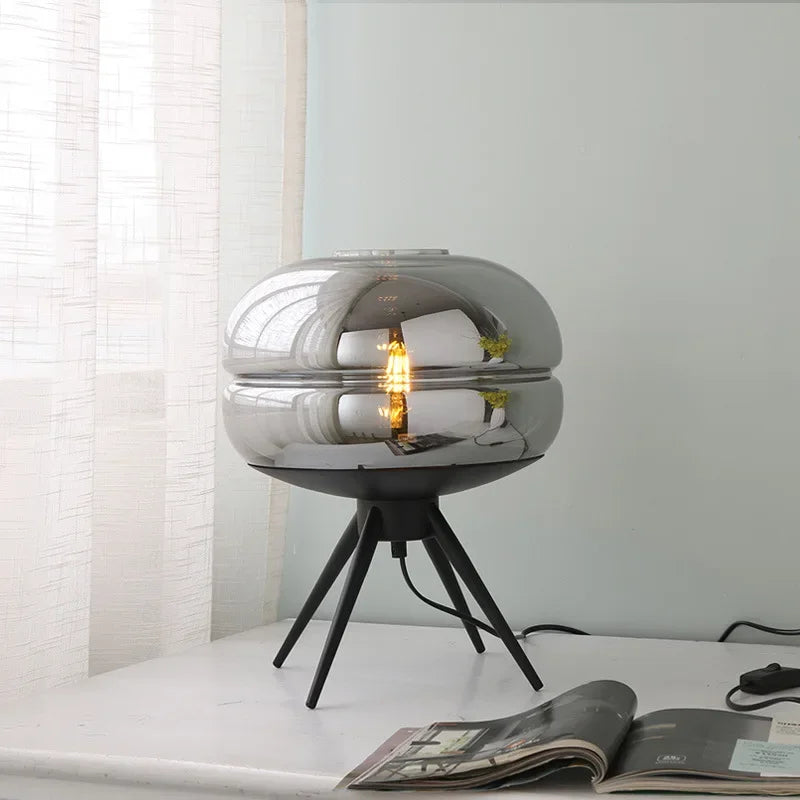Luminária Vidro Metal Nórdica Sofá Sala Quarto Pós-Moderna