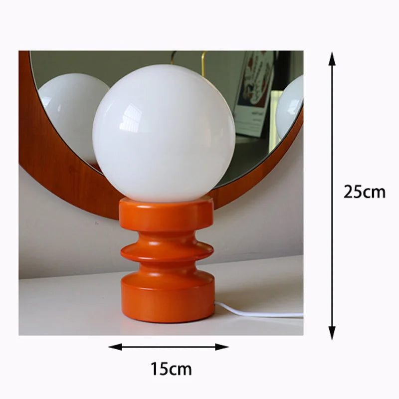 Luminária de Mesa Madeira e Vidro Retrô – Atmosfera Aconchegante para Quarto