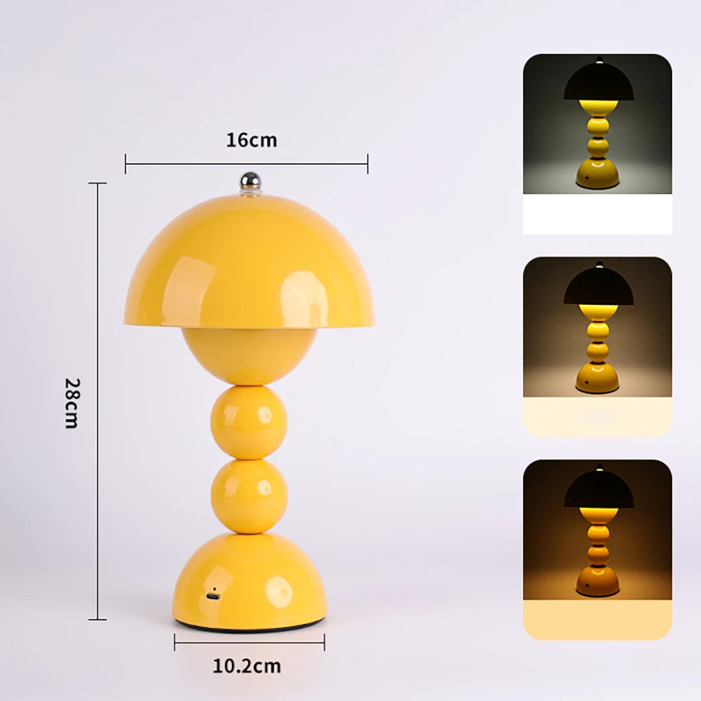 Luminária Touch Topo Nórdica LED 3 Cores Dimmer Criativa