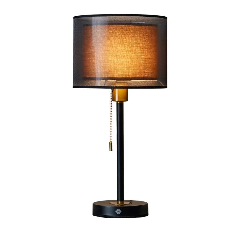 Luminária Mesa Ouro Americana Retrô Nórdica Luxo LED Quarto