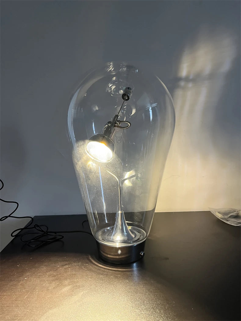 Luminária Italiana Vintage Vidro Rotativo Dimmer Mesa
