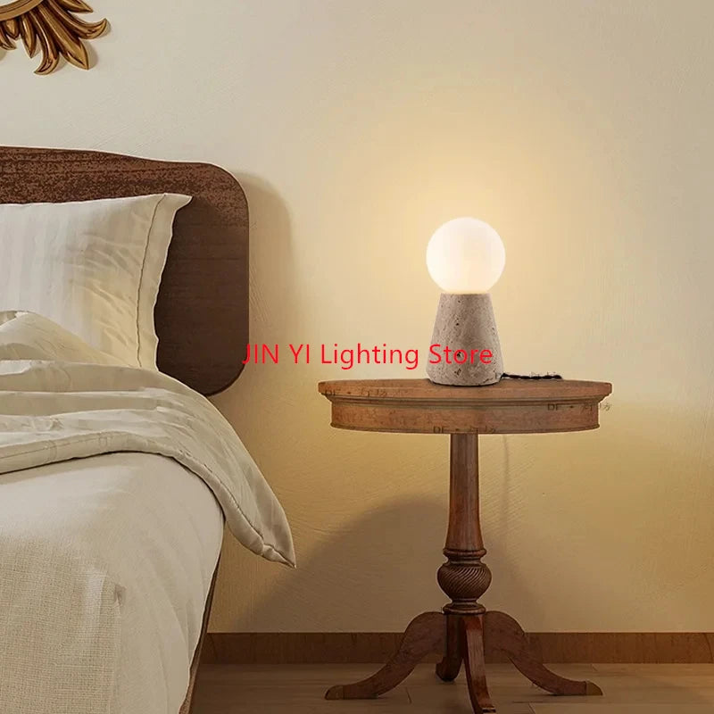 Luminária de Mesa Pedra Retrô Criativa – Decoração para Quarto e Sala