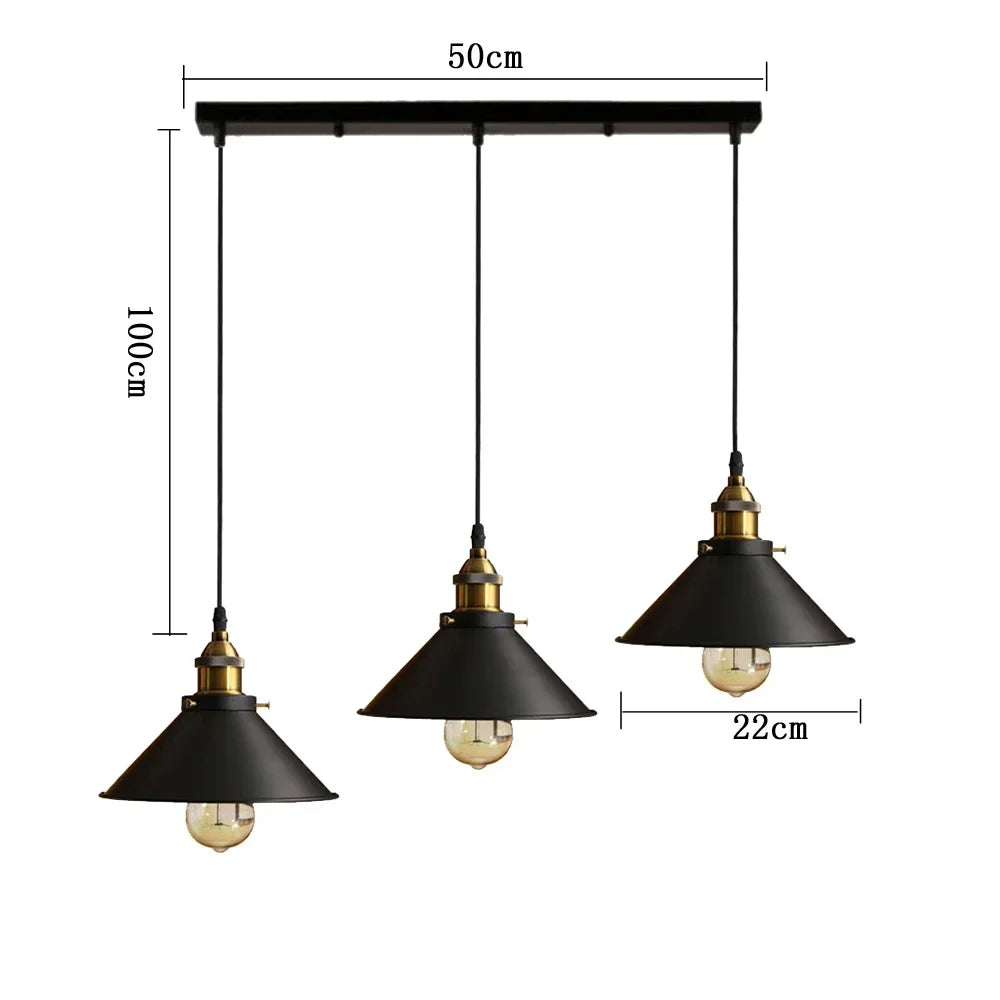 Pendente Vintage Preto 1-3 Cabeças