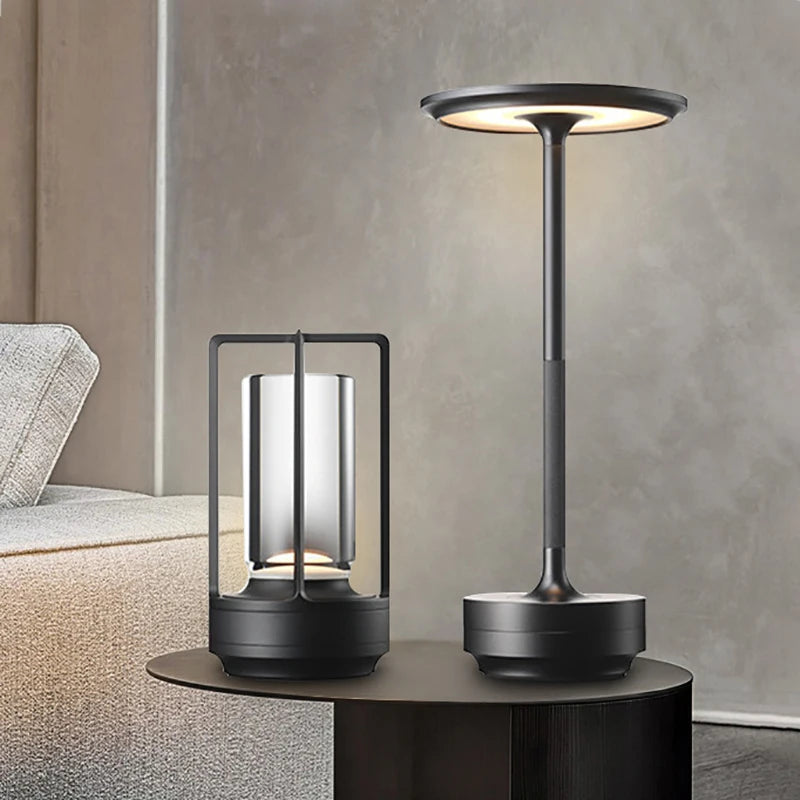 Luminária de Mesa Sem Fio Recarregável Touch LED – Bar, Restaurante e Hotel