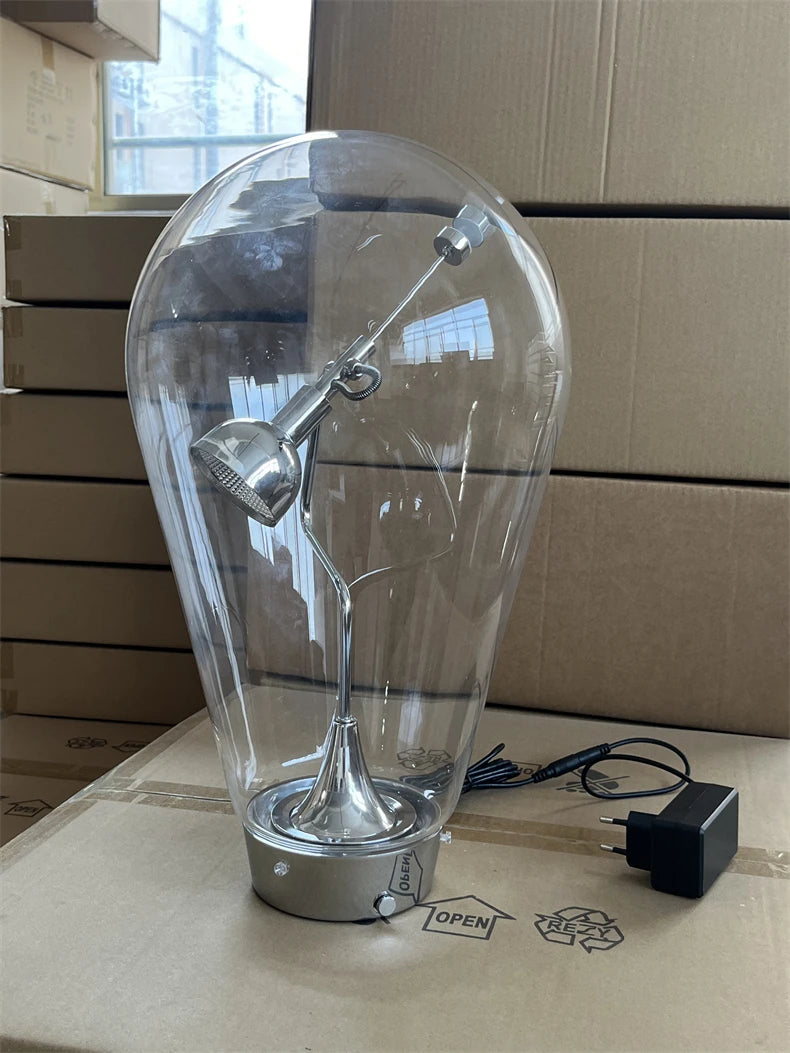 Luminária Italiana Vintage Vidro Rotativo Dimmer Mesa
