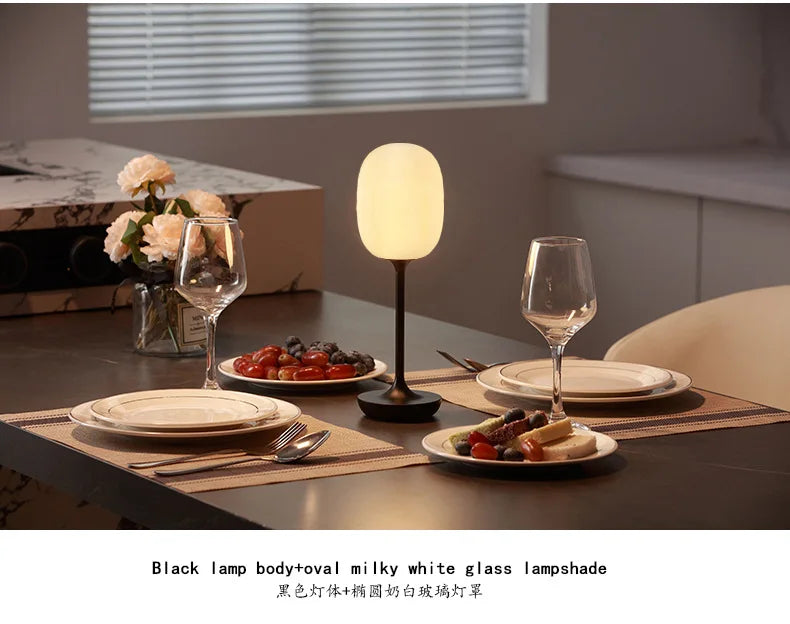 Luminária de Mesa LED Recarregável Sem Fio Touch – Portátil Estilo Vela