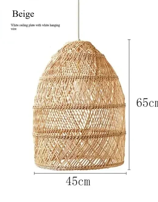 Pendente Elroa - Rattan e Linho - hall boho natural