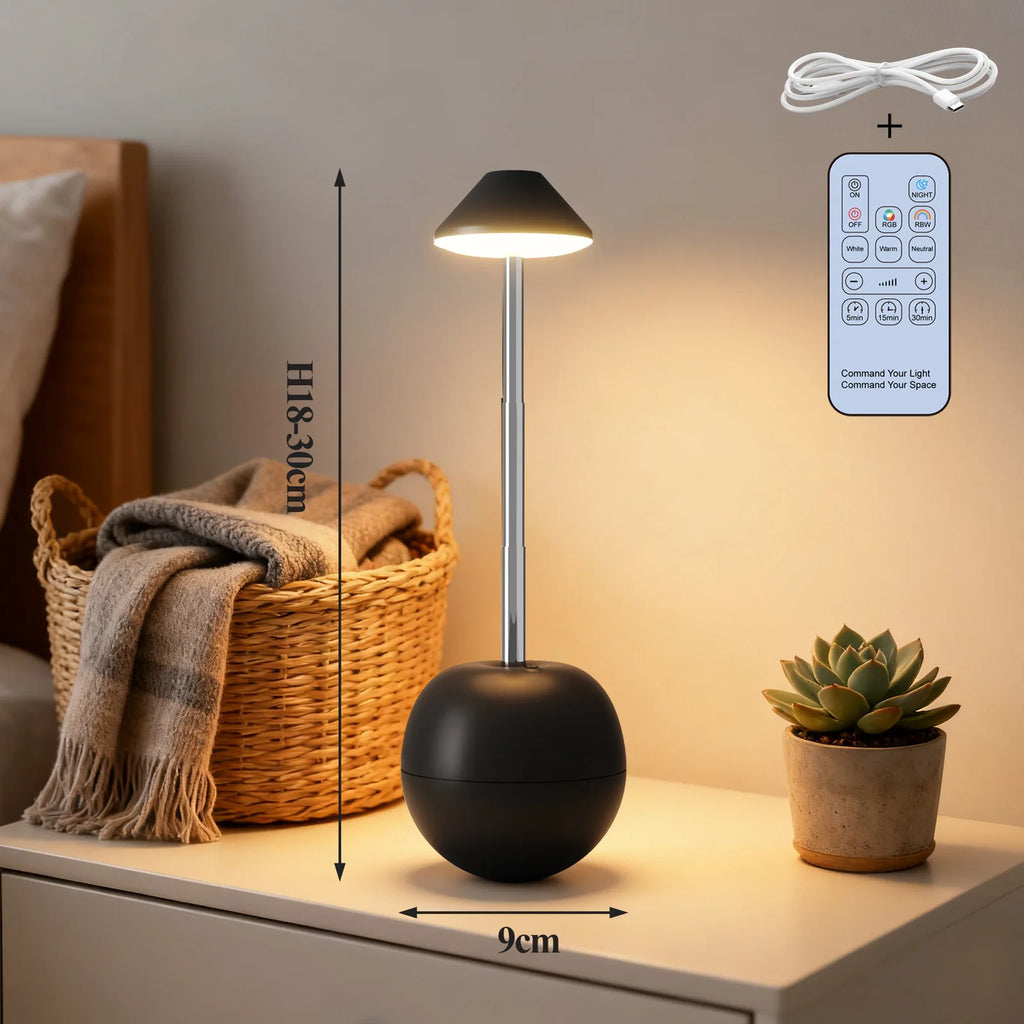 Luminária de Mesa LED Recarregável Decorativa com Controle Remoto
