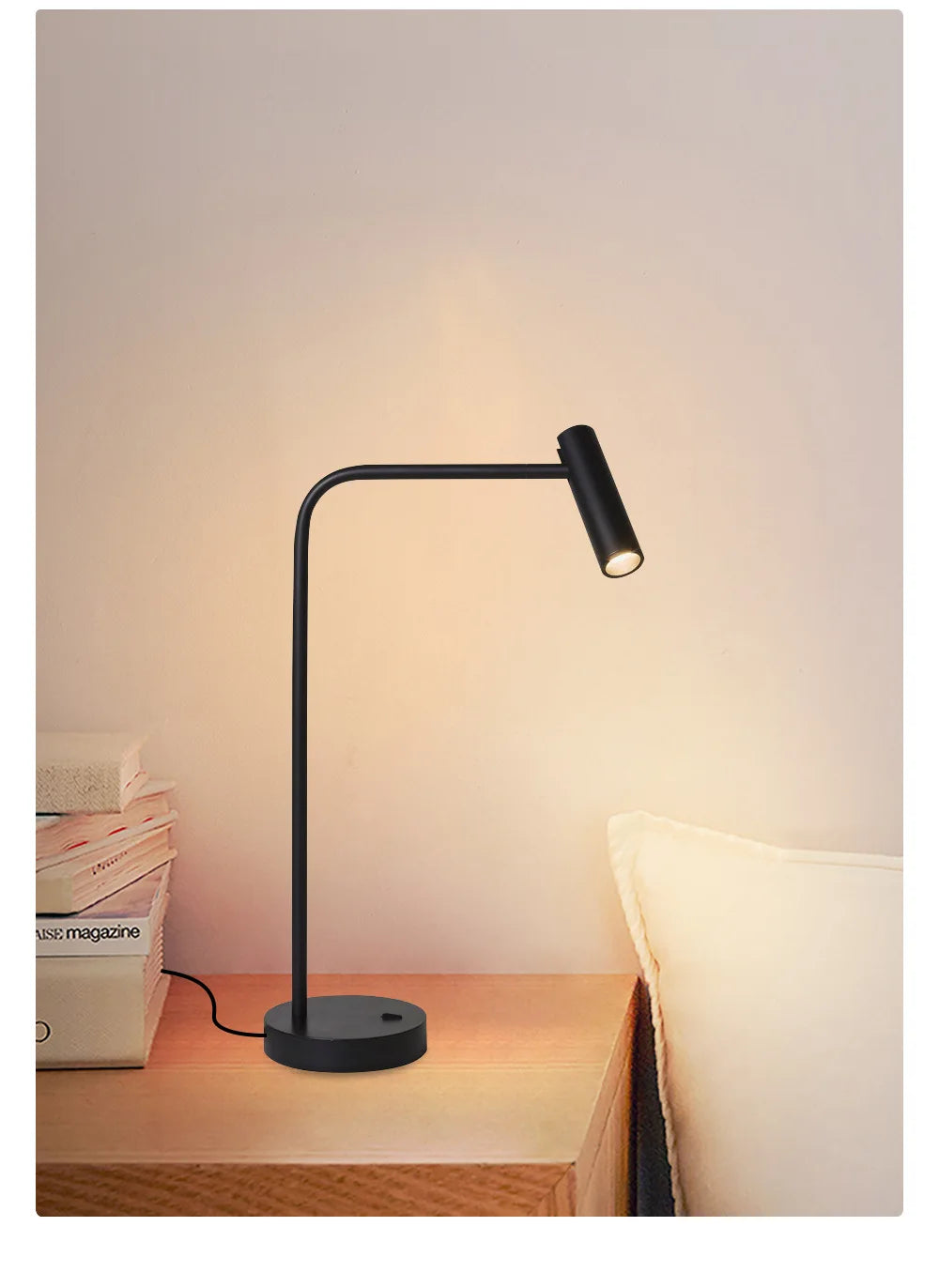 Luminária de Mesa Metal Minimalista para Hotel e Quarto – Designer