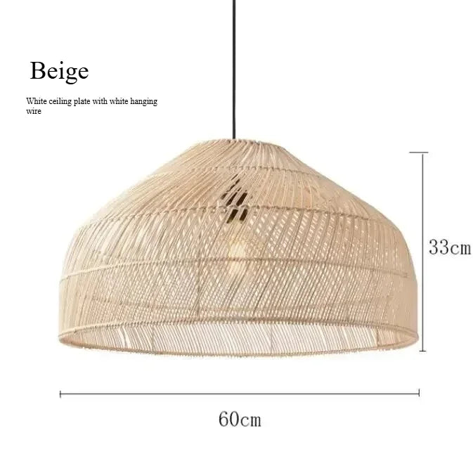 Pendente Elroa - Rattan e Linho - hall boho natural