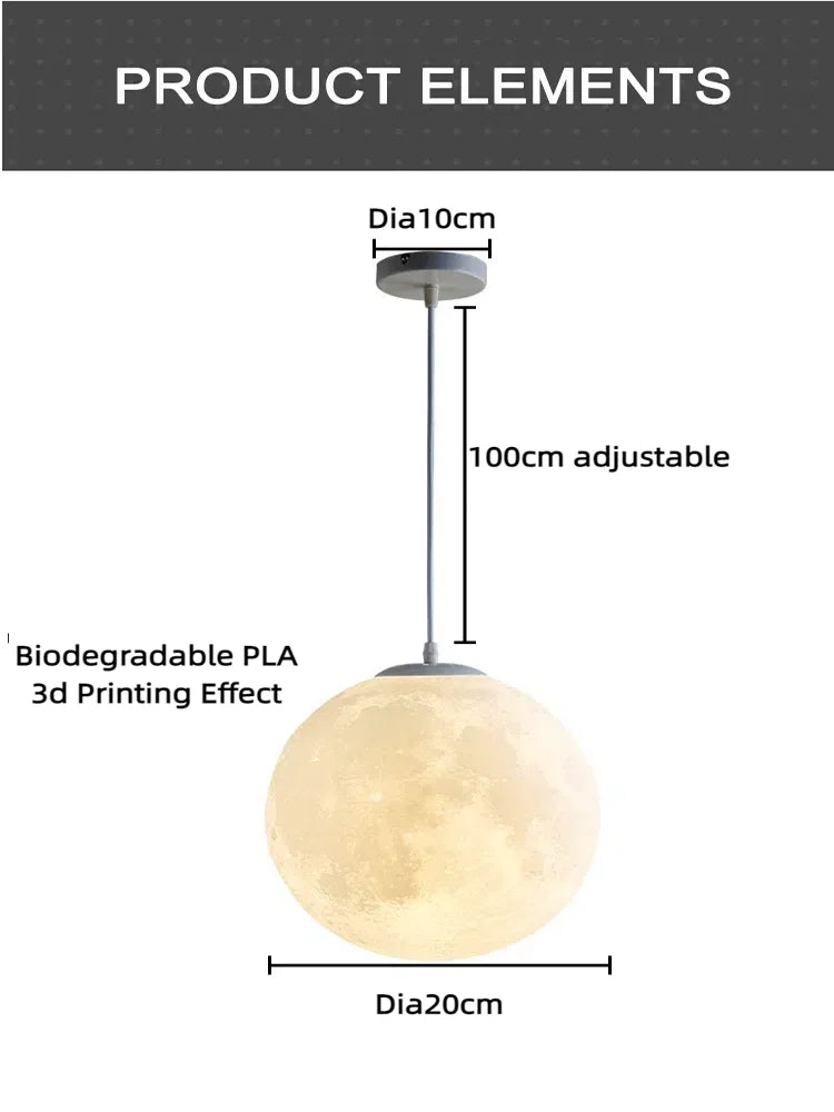 Pendente Lua Nórdico LED E27