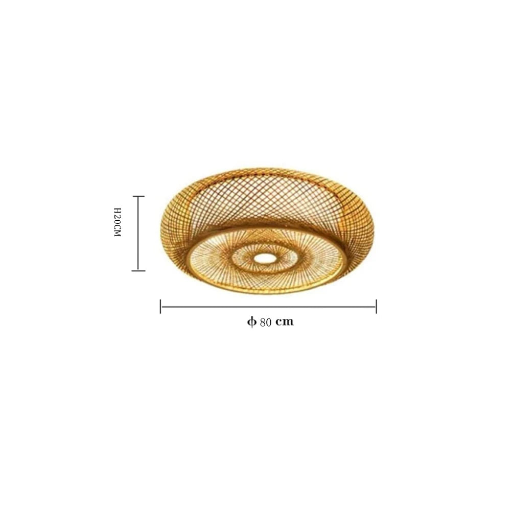 Lustre Artesanal em Bambu Trançado E27