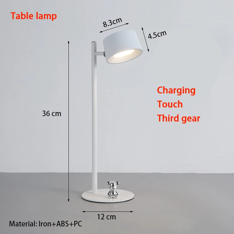 Luminária de Mesa Magnética Recarregável Giratória – Para Estudo e Parede