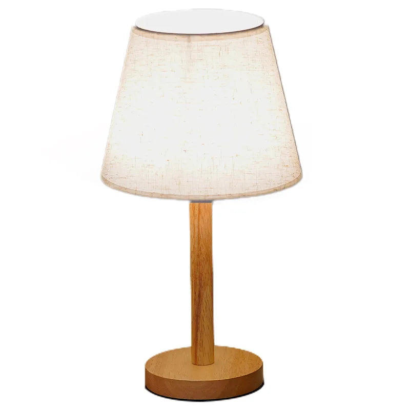 Luminaria de Mesa Avtaara - Madeira Nogueira e Linho - escritorio organico moderno