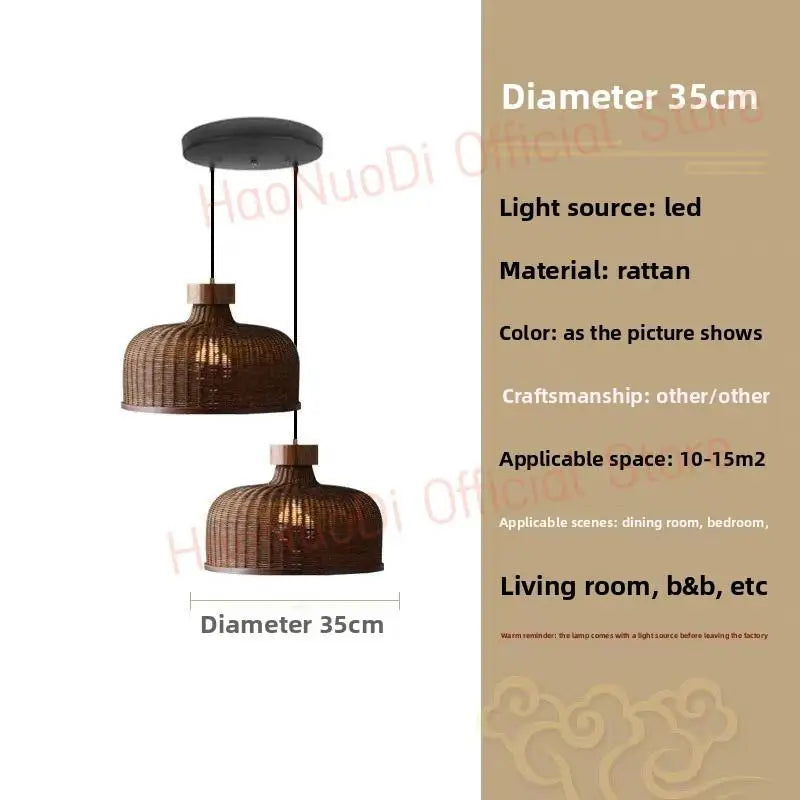 Lustre Artesanal Rattan Cúpula Retrô