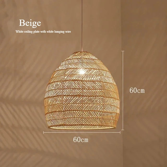 Pendente Elroa - Rattan e Linho - hall boho natural