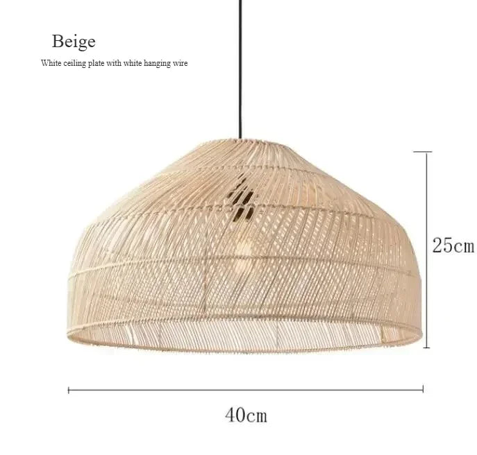 Pendente Elroa - Rattan e Linho - hall boho natural