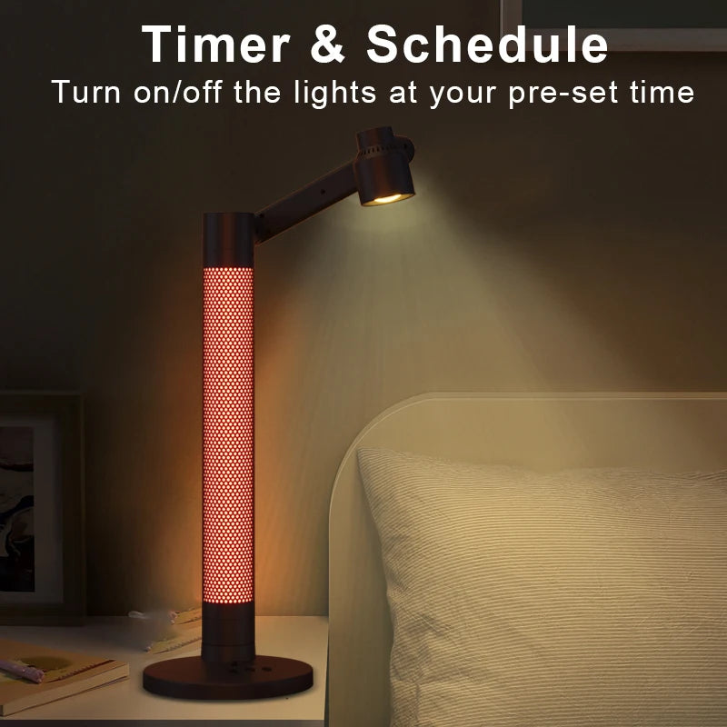 Luminária de Mesa Inteligente WiFi Tuya com Proteção Ocular – Rotacional