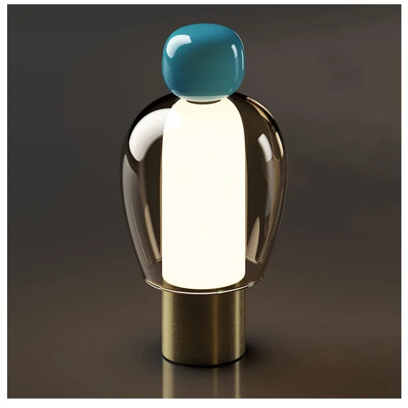 Luminária Vidro LED USB Decorativa Sala Quarto Minimalista
